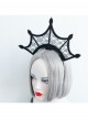 Black Retro Gothic Lace Crown Head Ornament Funny Halloween Christmas Exaggerated Headband