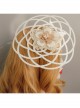 Gothic Retro Lady White Lace Bride Butterfly Flower Top Hat Headwear Performance Hair Accessories