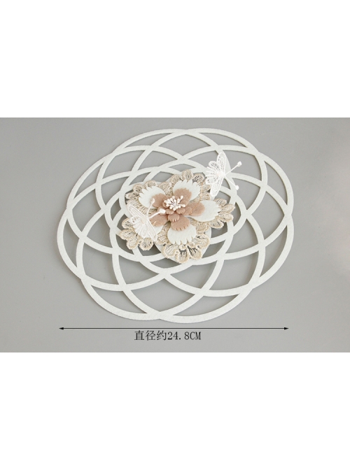 Gothic Retro Lady White Lace Bride Butterfly Flower Top Hat Headwear Performance Hair Accessories