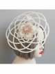 Gothic Retro Lady White Lace Bride Butterfly Flower Top Hat Headwear Performance Hair Accessories