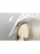 Gothic Retro Lady White Lace Bride Butterfly Flower Top Hat Headwear Performance Hair Accessories