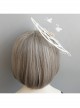Gothic Retro Lady White Lace Bride Butterfly Flower Top Hat Headwear Performance Hair Accessories