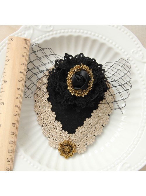 British Retro Gothic Black Net Gauze Bow Ladies And Ladies Small Top Hat Headwear Hair Accessories
