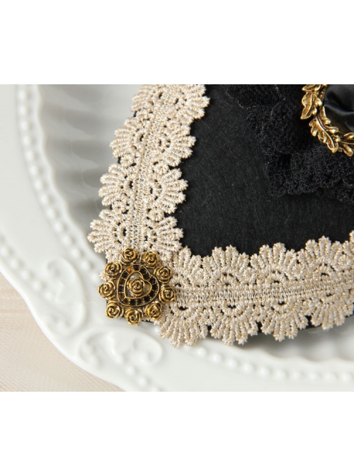 British Retro Gothic Black Net Gauze Bow Ladies And Ladies Small Top Hat Headwear Hair Accessories