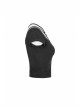 Metal Ring Bandage Big Collar Short Sleeve Black Punk Tight T-Shirt
