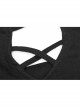 Front Chest Bandage Short Sleeve Black Punk Short Knit Halter T-Shirt