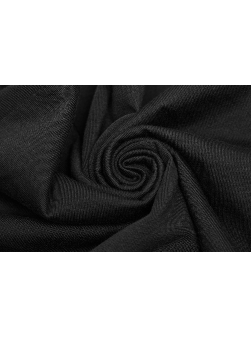 Front Chest Bandage Short Sleeve Black Punk Short Knit Halter T-Shirt