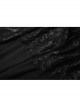 V-Neck Lace-Up Front Chest Flounce Short Sleeve Black Gothic Lace T-Shirt