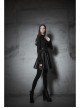 Metal Buckle Collar Front Chest Hollow-Out Long Sleeve Black Punk Tight T-Shirt