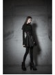 Metal Buckle Collar Front Chest Hollow-Out Long Sleeve Black Punk Tight T-Shirt