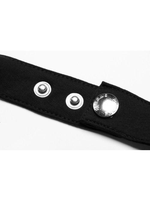 Metal Moon Pendant Black Punk Knit Halter Vest