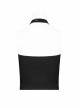 Metal Moon Pendant Black Punk Knit Halter Vest