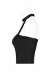 Metal Moon Pendant Black Punk Knit Halter Vest