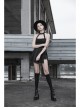 Metal Moon Pendant Black Punk Knit Halter Vest
