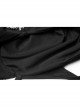 Slanted Shoulder Collar Curved Hollow-Out Metal Chain Decoration Short Sleeve Black Punk Tight Knit T-Shirt