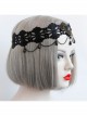 Personality Gothic Fashion Pearl Black Lace Hairband Elastic Cord Halloween Headband Accessories