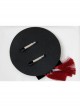 Individuality Retro Gothic Lace Butterfly Flannel Burgundy Tassel Bow Hat Hairpin