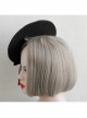 Individuality Retro Gothic Lace Butterfly Flannel Burgundy Tassel Bow Hat Hairpin