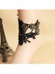 Gothic Style Retro Lace Flower Party Black Anklet