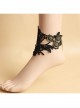 Gothic Style Retro Lace Flower Party Black Anklet