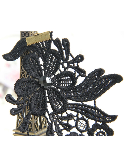Gothic Style Retro Lace Flower Party Black Anklet