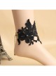 Gothic Style Retro Lace Flower Party Black Anklet