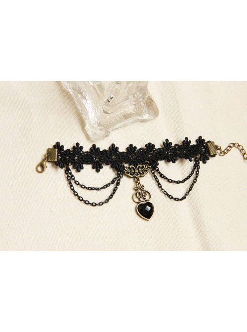Black Vampire Love Retro Lace Exaggerated Fashion Women'S Bracelet