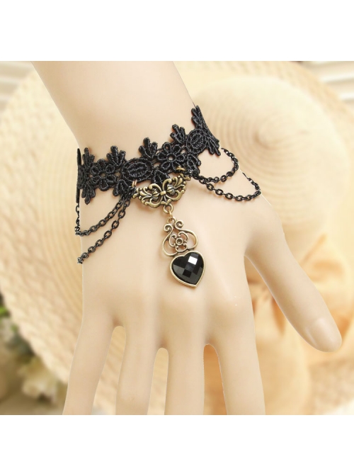 Black Vampire Love Retro Lace Exaggerated Fashion Women'S Bracelet