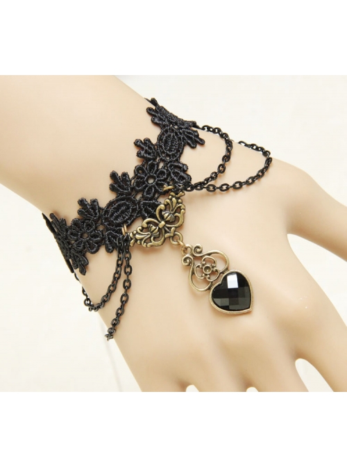 Black Vampire Love Retro Lace Exaggerated Fashion Women'S Bracelet