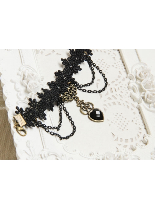 Black Vampire Love Retro Lace Exaggerated Fashion Women'S Bracelet