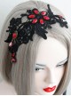 Halloween Christmas Gothic Personality Fashion Atmosphere Black Lace Broad-Brimmed Headband