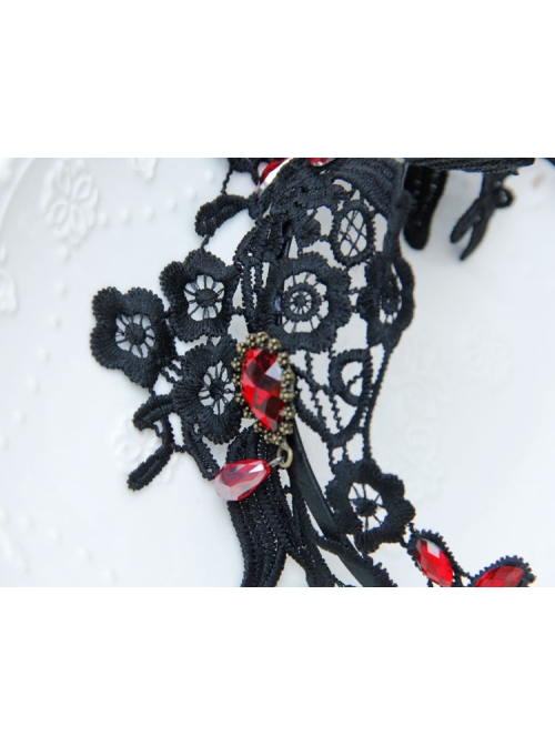 Halloween Christmas Gothic Personality Fashion Atmosphere Black Lace Broad-Brimmed Headband