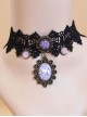 Gothic Style Retro Rose Flower Lace Pendant Female Short Necklace Fake Collar