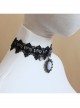 Gothic Style Retro Rose Flower Lace Pendant Female Short Necklace Fake Collar