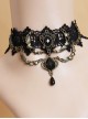 Gothic Punk Ball Heart-Shaped Lace Jewel Pendant Female Choker