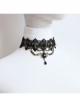 Gothic Punk Ball Heart-Shaped Lace Jewel Pendant Female Choker