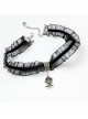 Simple Gothic Black Personality Harajuku Style Lace Rose Pendant Short Chain Jewelry