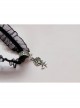 Simple Gothic Black Personality Harajuku Style Lace Rose Pendant Short Chain Jewelry