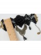 Gothic Baroque Palace Style Black Flowers Pearl Lace Band Ring Christmas Party Bracelet