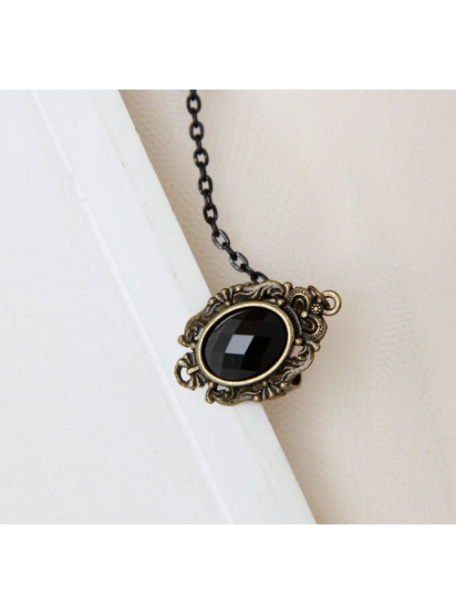 Gothic Baroque Palace Style Black Flowers Pearl Lace Band Ring Christmas Party Bracelet