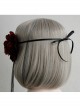 Gothic Halloween Christmas Black Lace Red Rose Face Mask Ribbon Veil