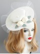Palace Baroque Retro Horse Racing White Net Yarn Pearl Banquet Wedding Dress Top Hat