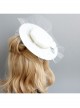 Palace Baroque Retro Horse Racing White Net Yarn Pearl Banquet Wedding Dress Top Hat