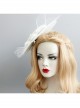 Palace Baroque Retro Horse Racing White Net Yarn Pearl Banquet Wedding Dress Top Hat