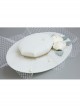 Palace Baroque Retro Horse Racing White Net Yarn Pearl Banquet Wedding Dress Top Hat