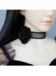 Black Rose Flower Gothic Niche Retro Sexy Girdle Choker