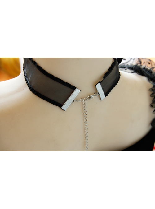 Black Rose Flower Gothic Niche Retro Sexy Girdle Choker