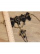 Gothic Retro Fashion Black Lace Gemstone Female Ring One Chain Bracelet