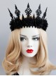 Dark Gothic Crown Black Halloween Witch Masquerade Show Garland Headband