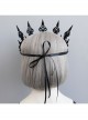 Dark Gothic Crown Black Halloween Witch Masquerade Show Garland Headband